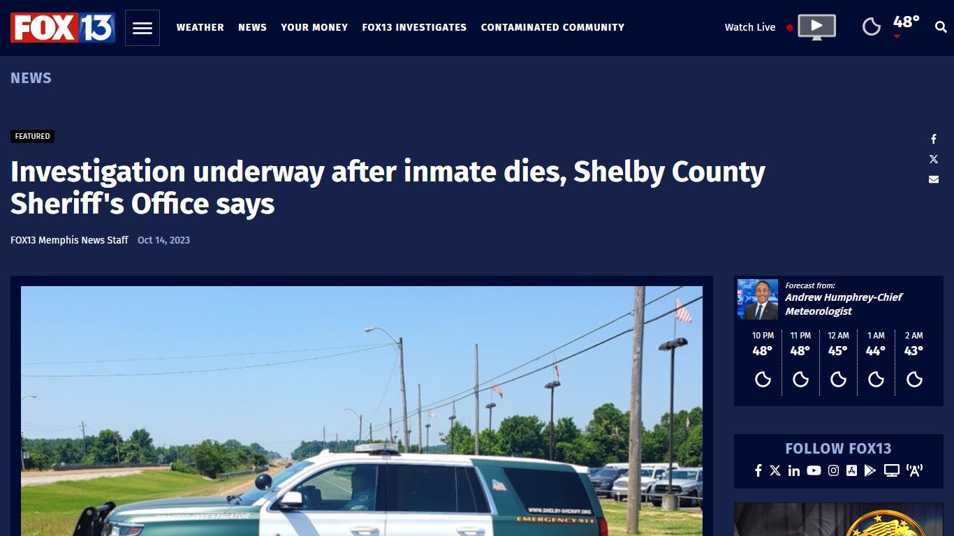Investigation underway after inmate dies, Shelby County Sheriff's ...